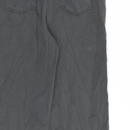 George Womens Grey Cotton Wide-Leg Jeans Size 14 L26 in Regular Zip