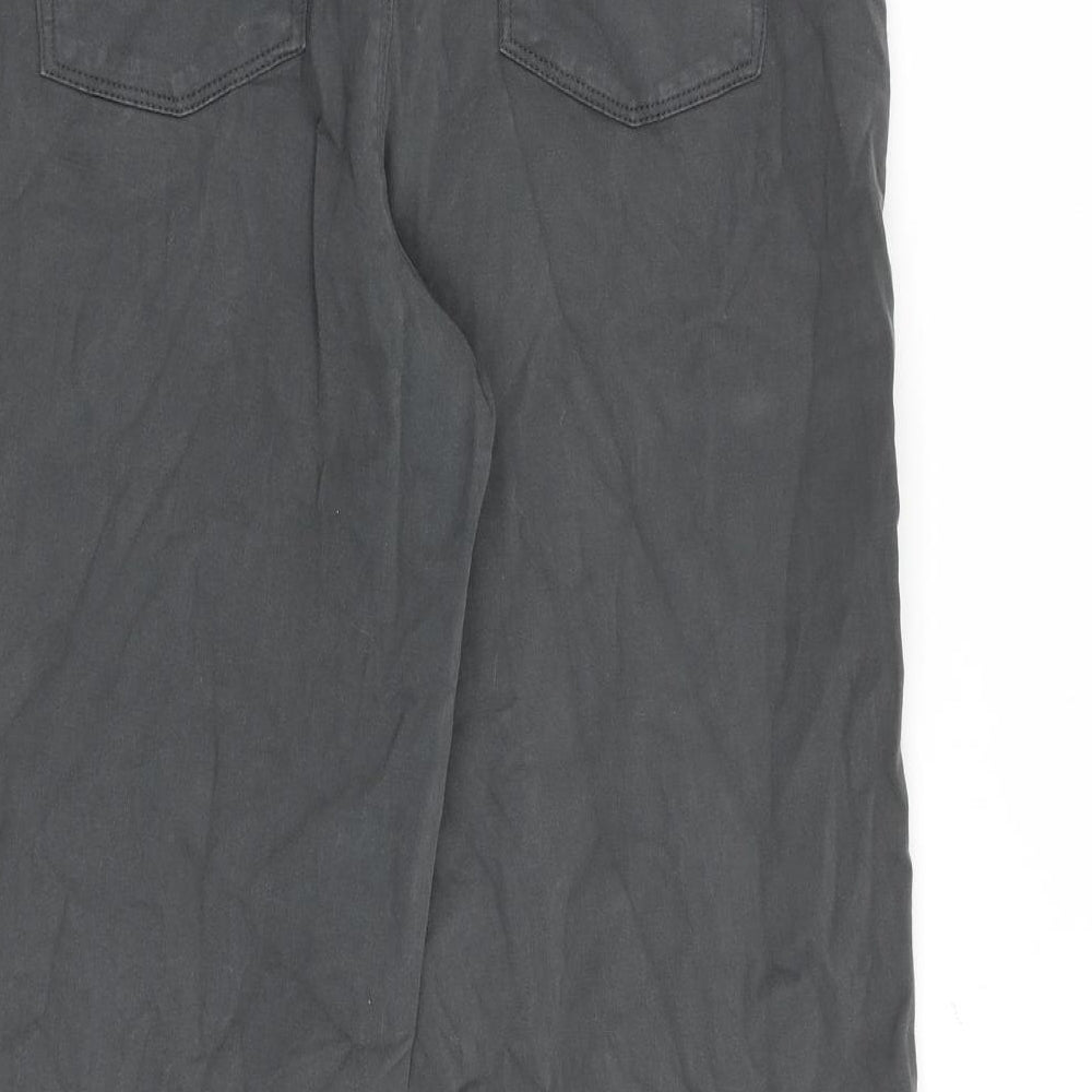 George Womens Grey Cotton Wide-Leg Jeans Size 14 L26 in Regular Zip