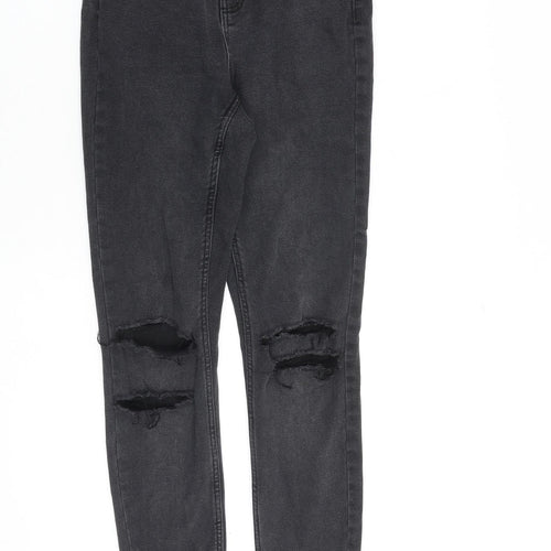 Pieces Womens Grey Cotton Skinny Jeans Size XS L25 in Regular Zip