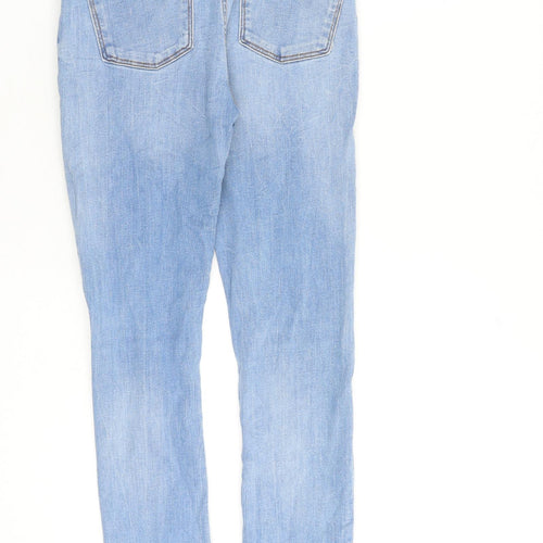 Zara Womens Blue Cotton Skinny Jeans Size 10 L26 in Regular Zip