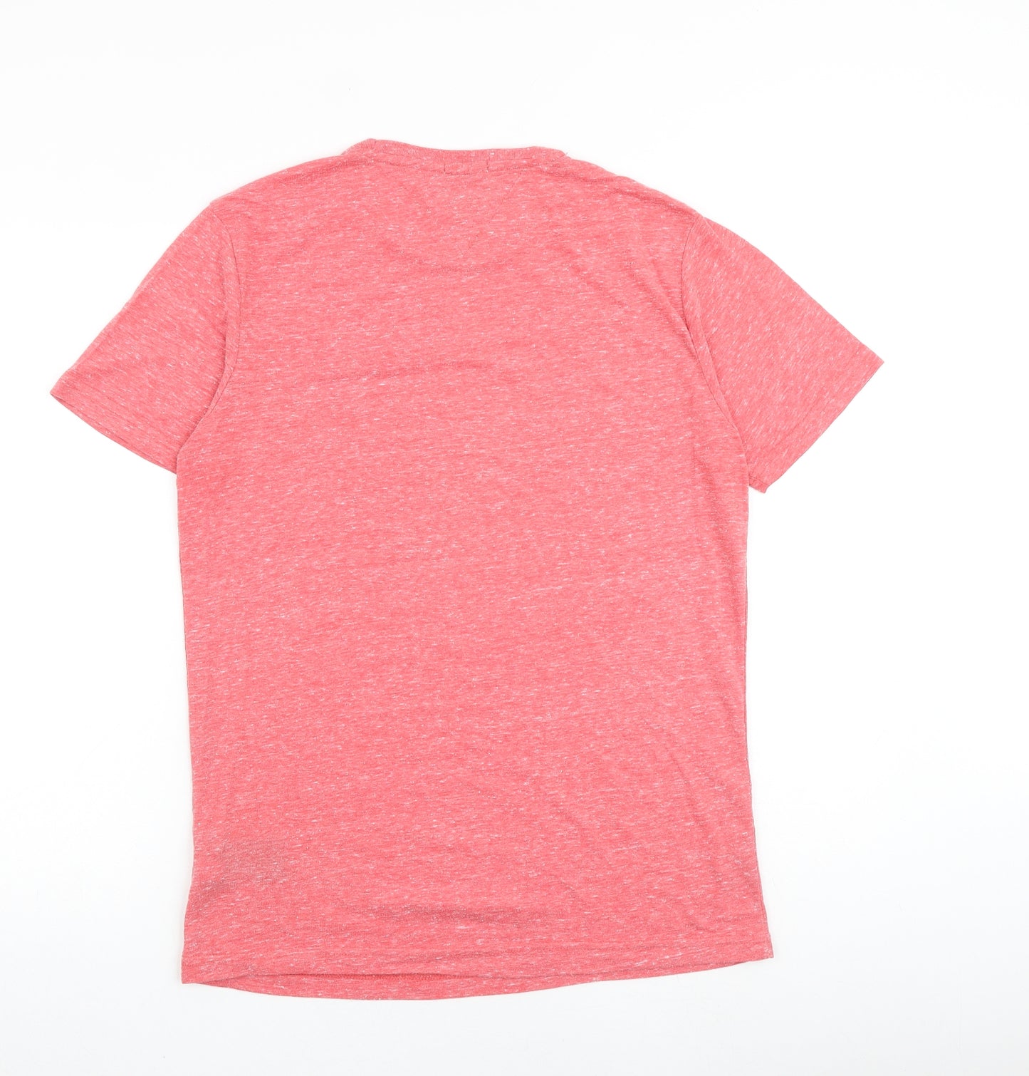 Tommy Hilfiger Mens Pink Polyester T-Shirt Size M Round Neck