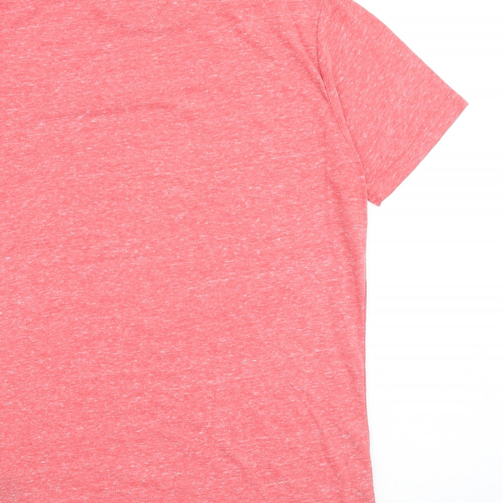 Tommy Hilfiger Mens Pink Polyester T-Shirt Size M Round Neck