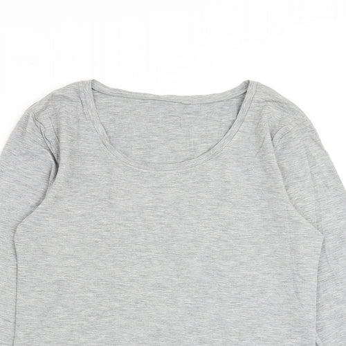 Marks and Spencer Womens Grey Acrylic Basic T-Shirt Size 16 Scoop Neck