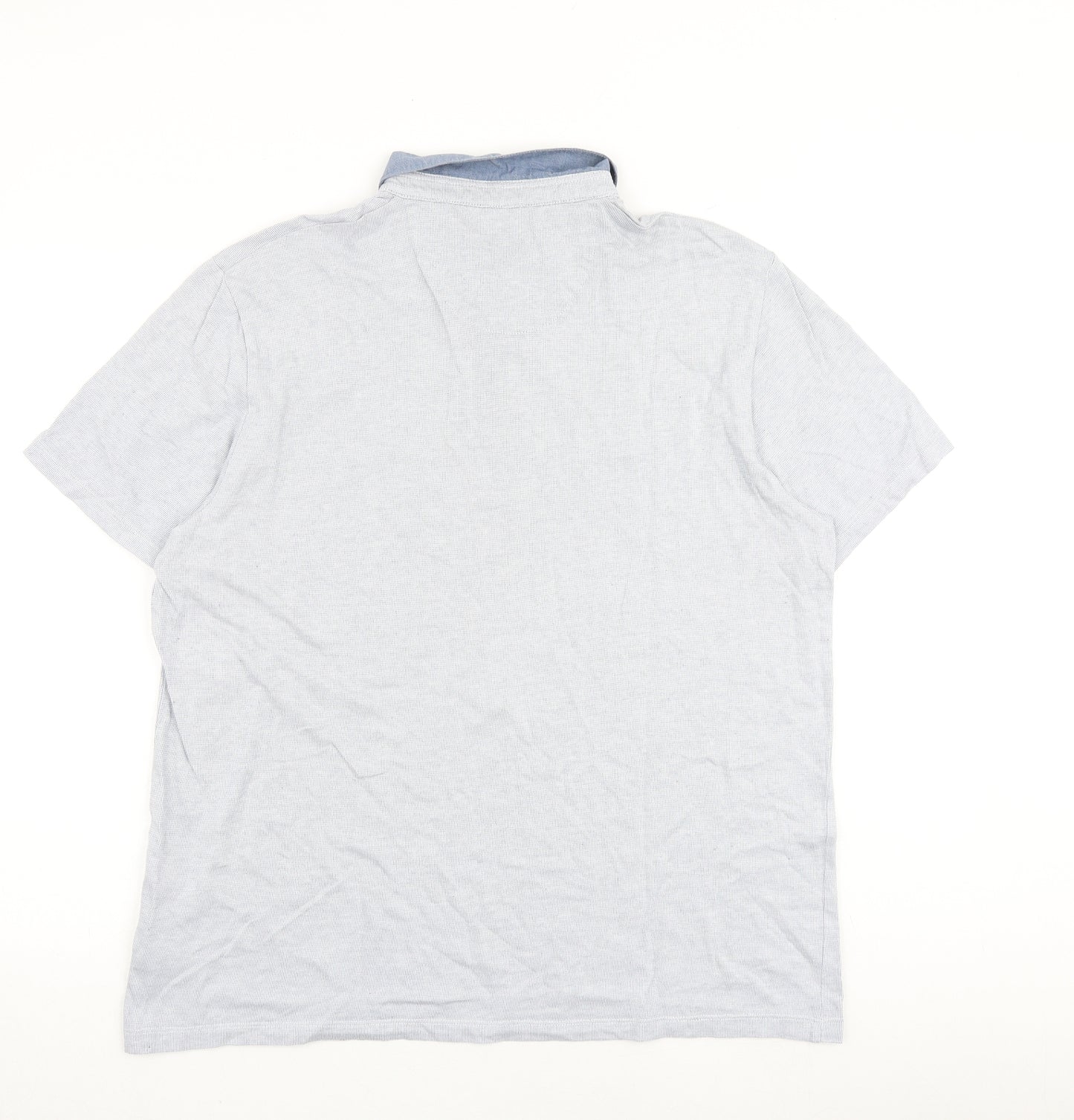 NEXT Mens Blue 100% Cotton Polo Size XL Collared Button