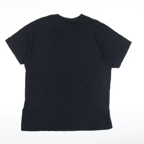 New Look Mens Black Polyester T-Shirt Size L Round Neck - Resolution