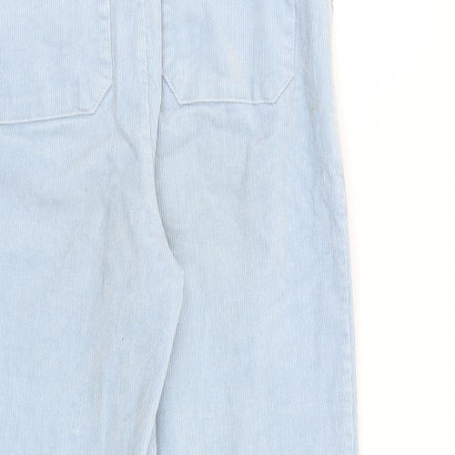 Oliver Bonas Womens Blue Cotton Trousers Size 8 L24 in Regular Zip