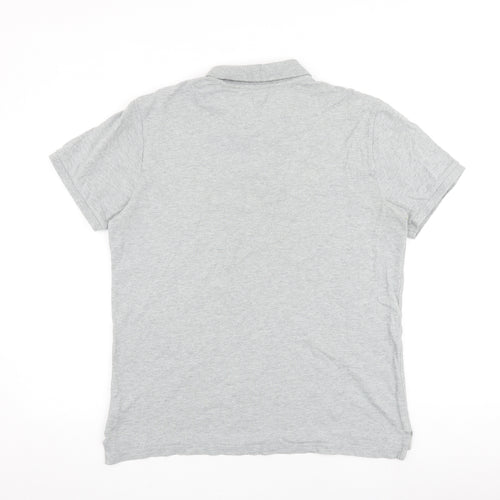 Gap Mens Grey 100% Cotton Polo Size M Collared Button