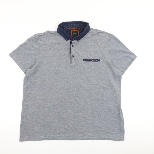 Burton Mens Blue 100% Cotton Polo Size XL Collared Button