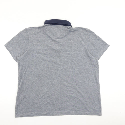 Burton Mens Blue 100% Cotton Polo Size XL Collared Button