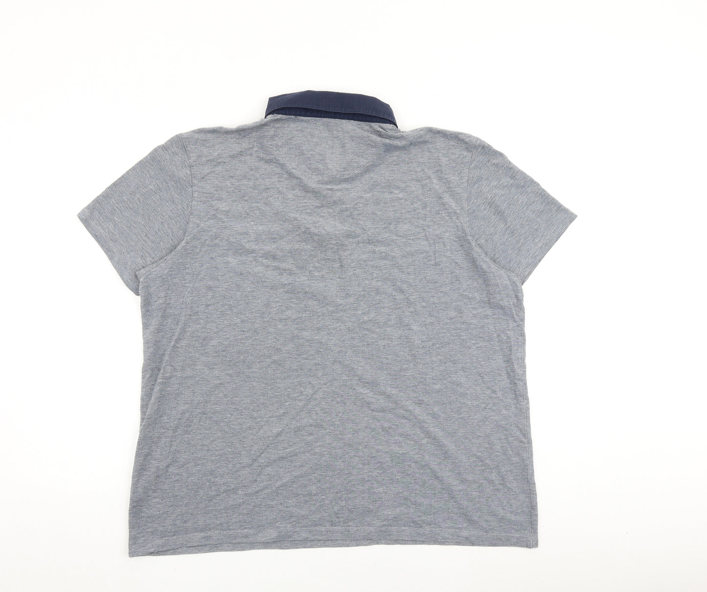 Burton Mens Blue 100% Cotton Polo Size XL Collared Button