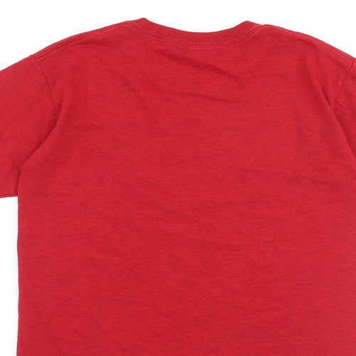 Independance Boys Red 100% Cotton Basic T-Shirt Size M Round Neck Pullover - Philadelphia Pennsylvania