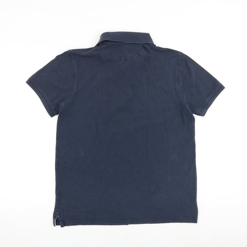 Timberland Mens Blue 100% Cotton Polo Size L Collared Button