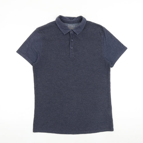 Red Herring Mens Blue Cotton Polo Size S Collared Button