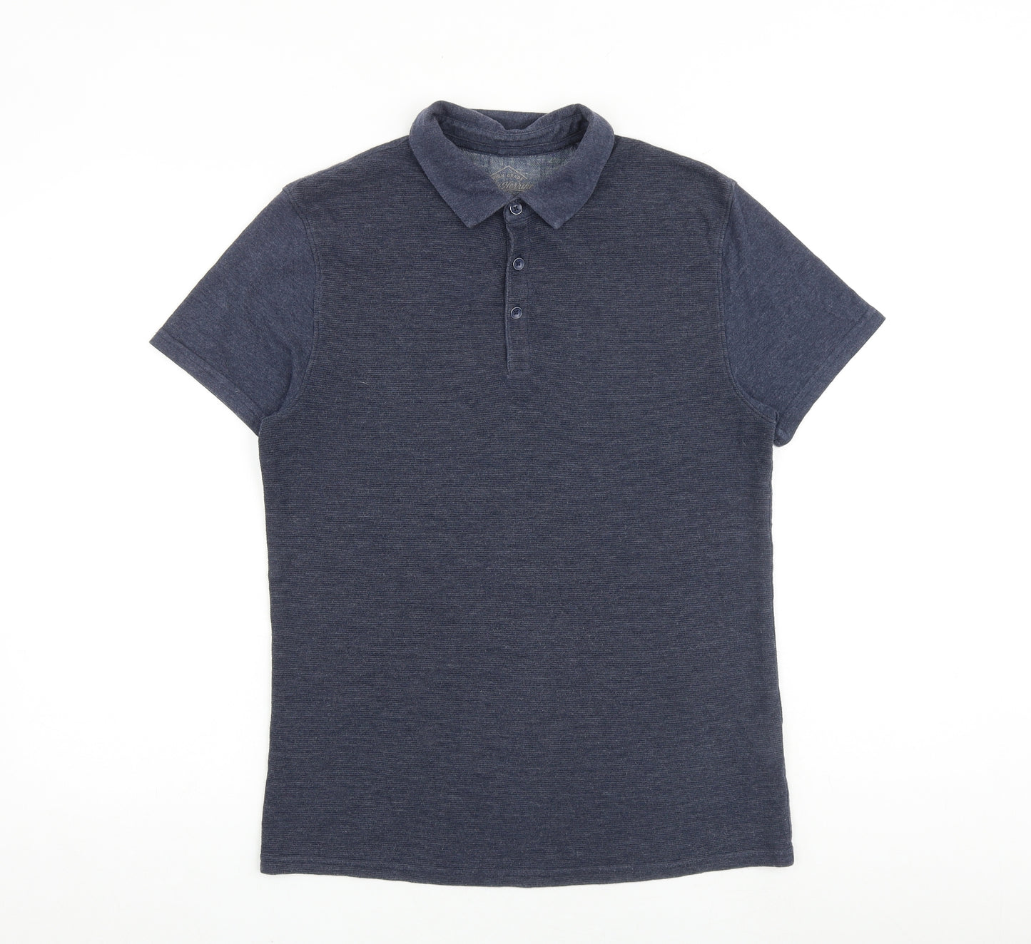 Red Herring Mens Blue Cotton Polo Size S Collared Button