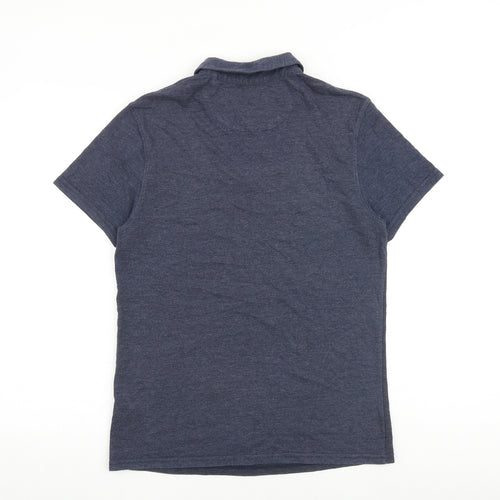 Red Herring Mens Blue Cotton Polo Size S Collared Button