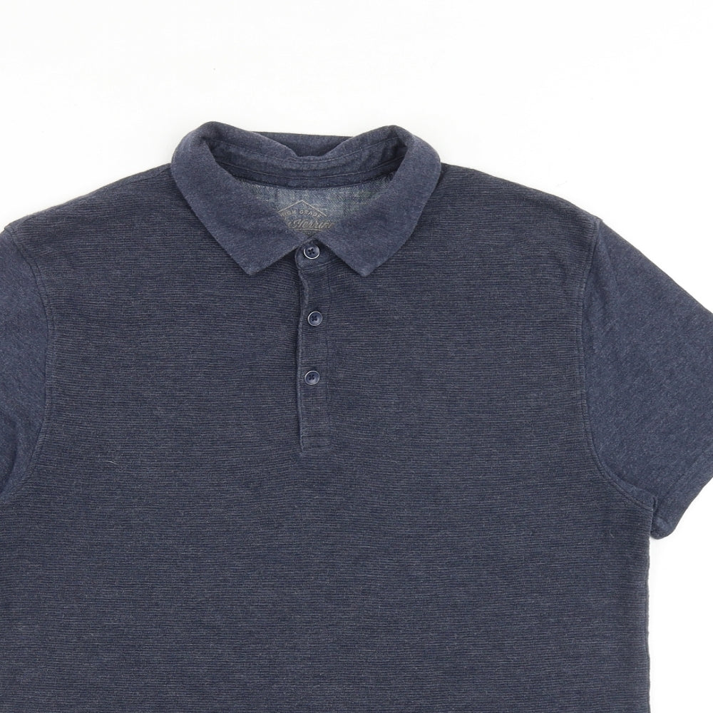 Red Herring Mens Blue Cotton Polo Size S Collared Button