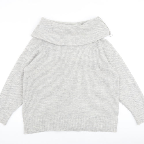 Roman Womens Grey Roll Neck Acrylic Pullover Jumper Size 20
