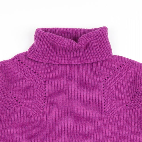 Fat Face Womens Purple Roll Neck Nylon Pullover Jumper Size 12