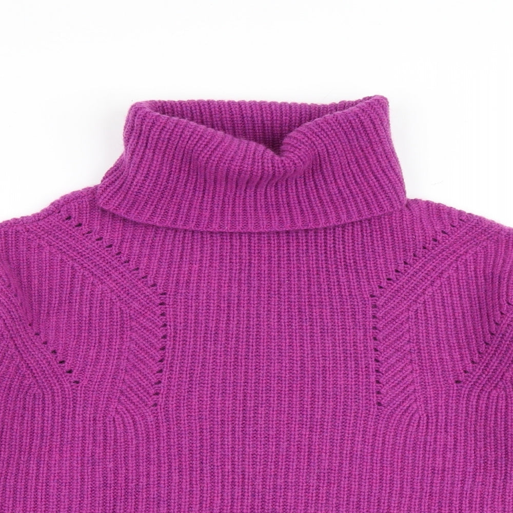 Fat Face Womens Purple Roll Neck Nylon Pullover Jumper Size 12