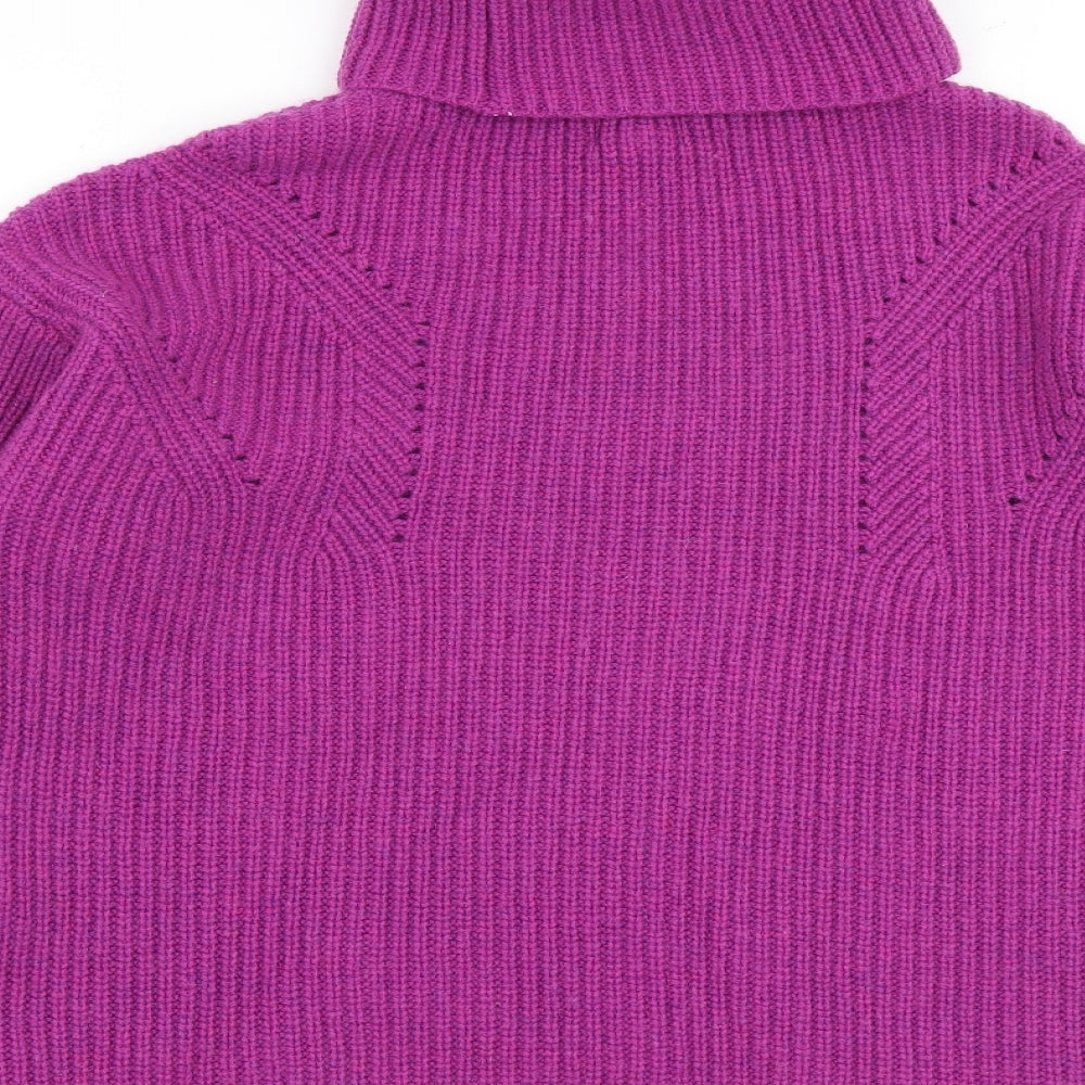 Fat Face Womens Purple Roll Neck Nylon Pullover Jumper Size 12