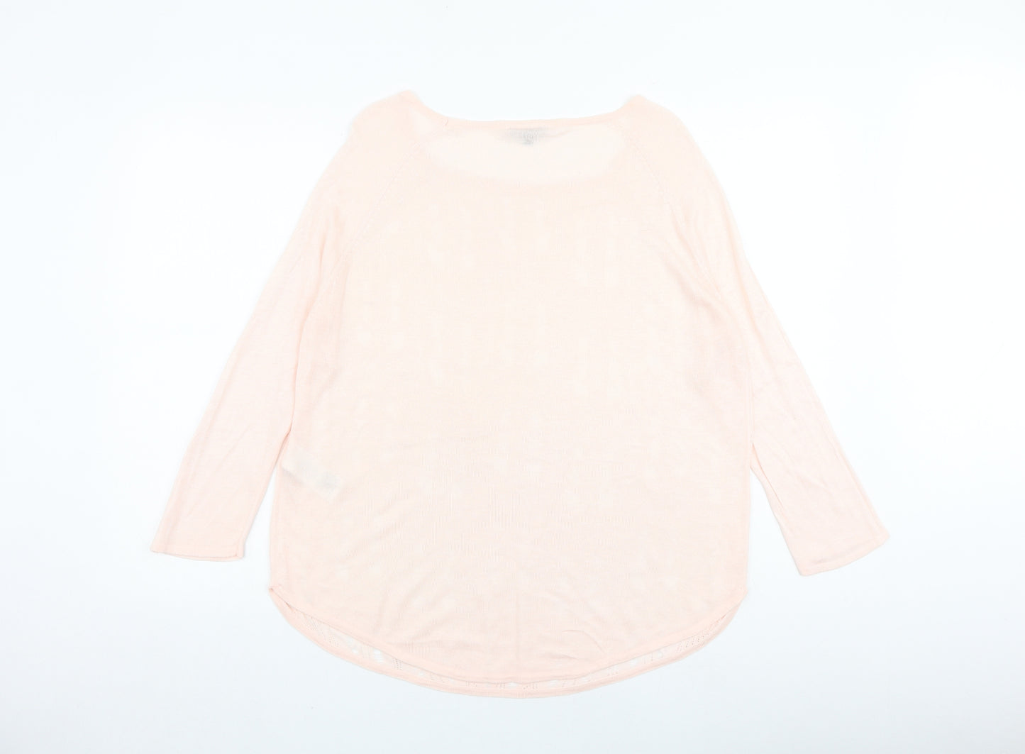 Warehouse Womens Pink Round Neck Acrylic Pullover Jumper Size 14