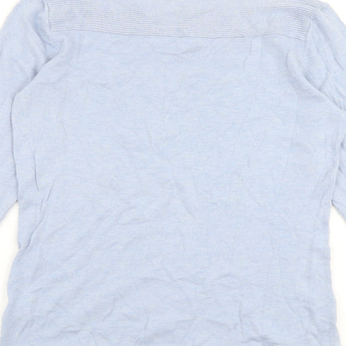 NEXT Womens Blue Boat Neck Cotton Pullover Jumper Size 10