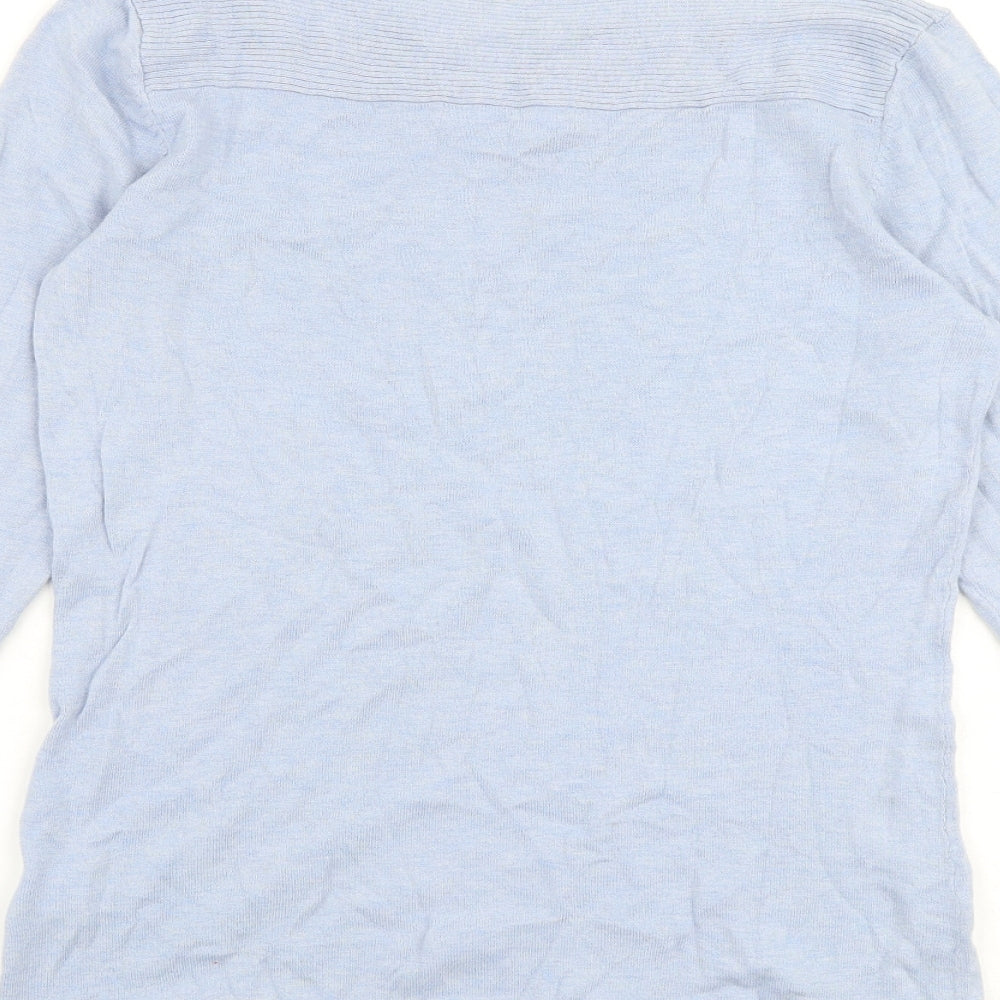 NEXT Womens Blue Boat Neck Cotton Pullover Jumper Size 10