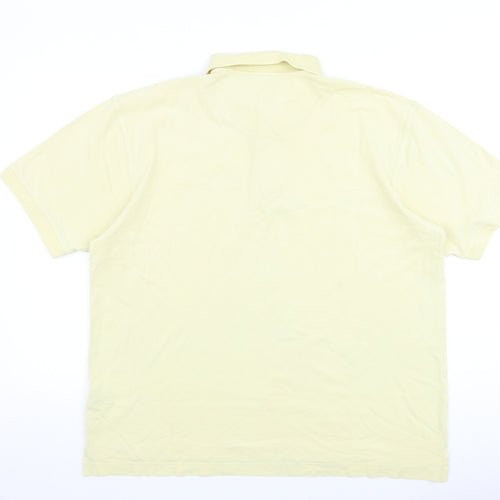 Kirkland Mens Yellow Cotton Polo Size XL Collared Button