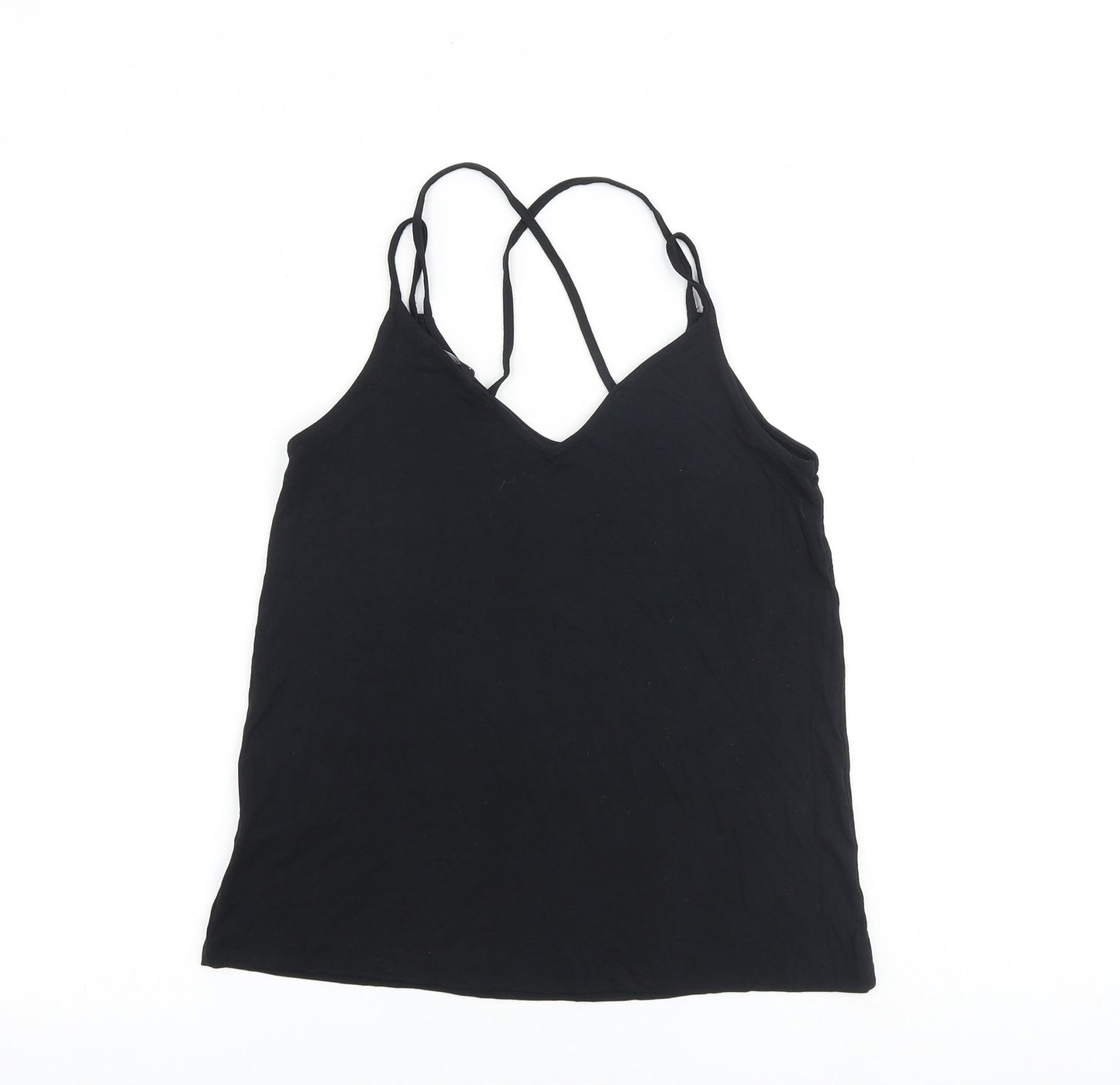 New Look Womens Black Viscose Camisole Tank Size 10 V-Neck