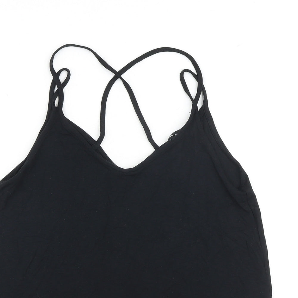 New Look Womens Black Viscose Camisole Tank Size 10 V-Neck