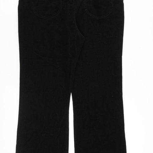 Marks and Spencer Womens Black Cotton Trousers Size 18 L34 in Regular Zip