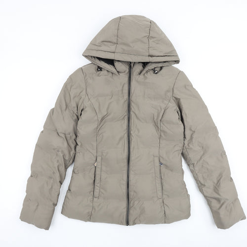 Zara Womens Grey Puffer Jacket Jacket Size XS Zip