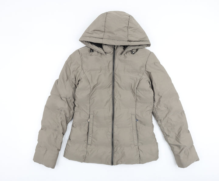 Zara Womens Grey Puffer Jacket Jacket Size XS Zip