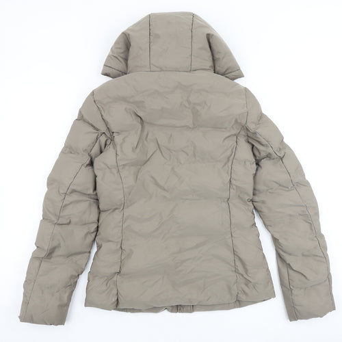 Zara Womens Grey Puffer Jacket Jacket Size XS Zip