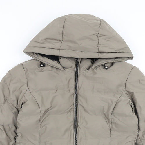 Zara Womens Grey Puffer Jacket Jacket Size XS Zip