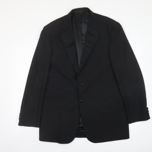 Marks and Spencer Mens Black Polyester Tuxedo Suit Jacket Size 40 Regular