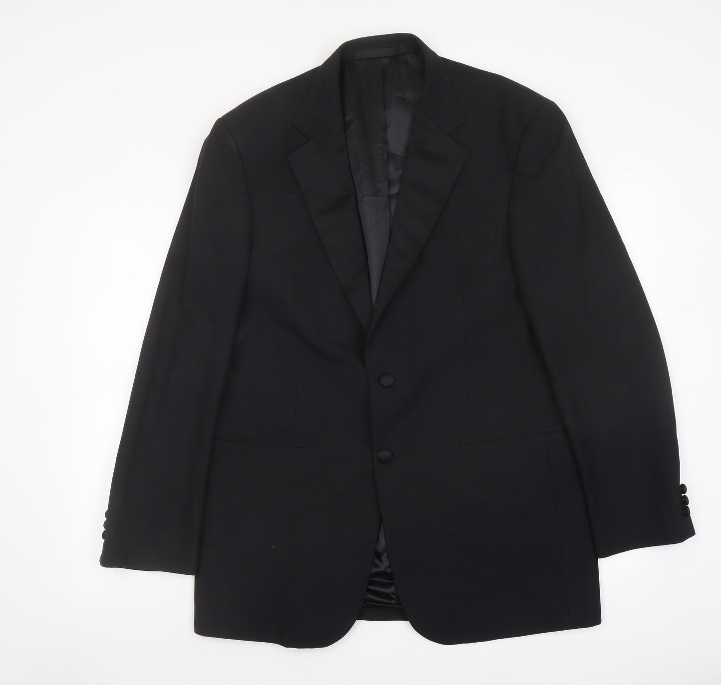 Marks and Spencer Mens Black Polyester Tuxedo Suit Jacket Size 40 Regular