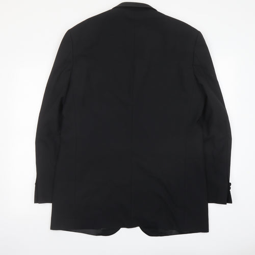 Marks and Spencer Mens Black Polyester Tuxedo Suit Jacket Size 40 Regular