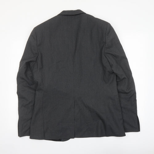 H&M Mens Grey Polyester Jacket Suit Jacket Size 42 Regular