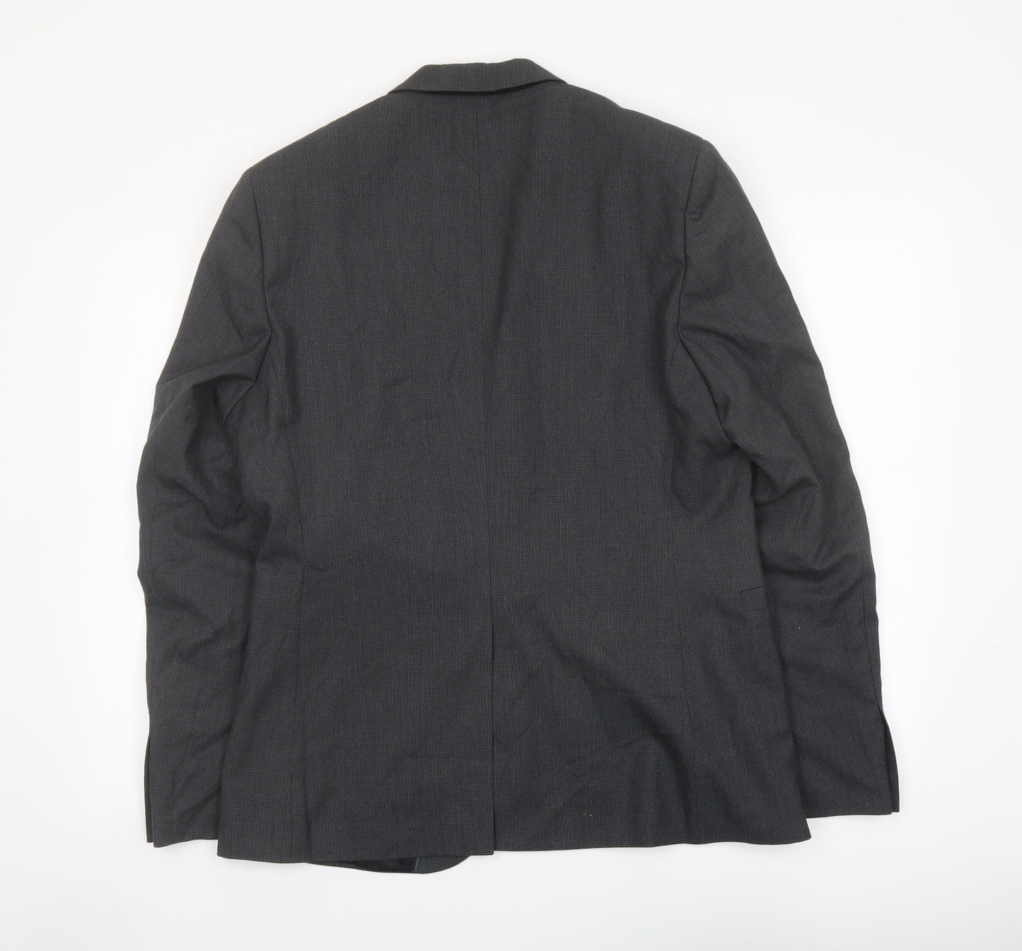 H&M Mens Grey Polyester Jacket Suit Jacket Size 42 Regular