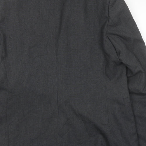 H&M Mens Grey Polyester Jacket Suit Jacket Size 42 Regular