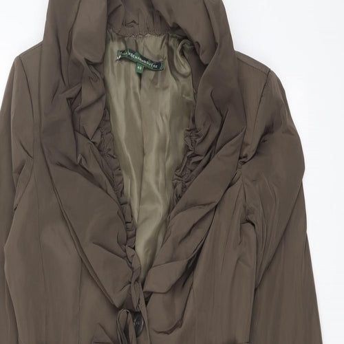 La Fée Maraboutée Womens Brown Trench Coat Coat Size 12 Button