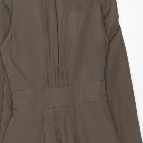 La Fée Maraboutée Womens Brown Trench Coat Coat Size 12 Button