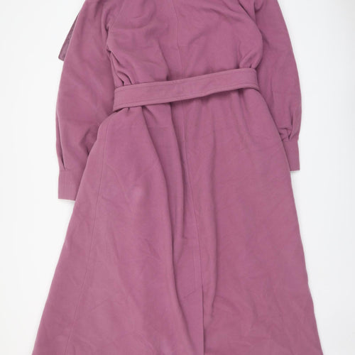 Claudia Stevens Womens Purple Overcoat Coat Size 14 Tie