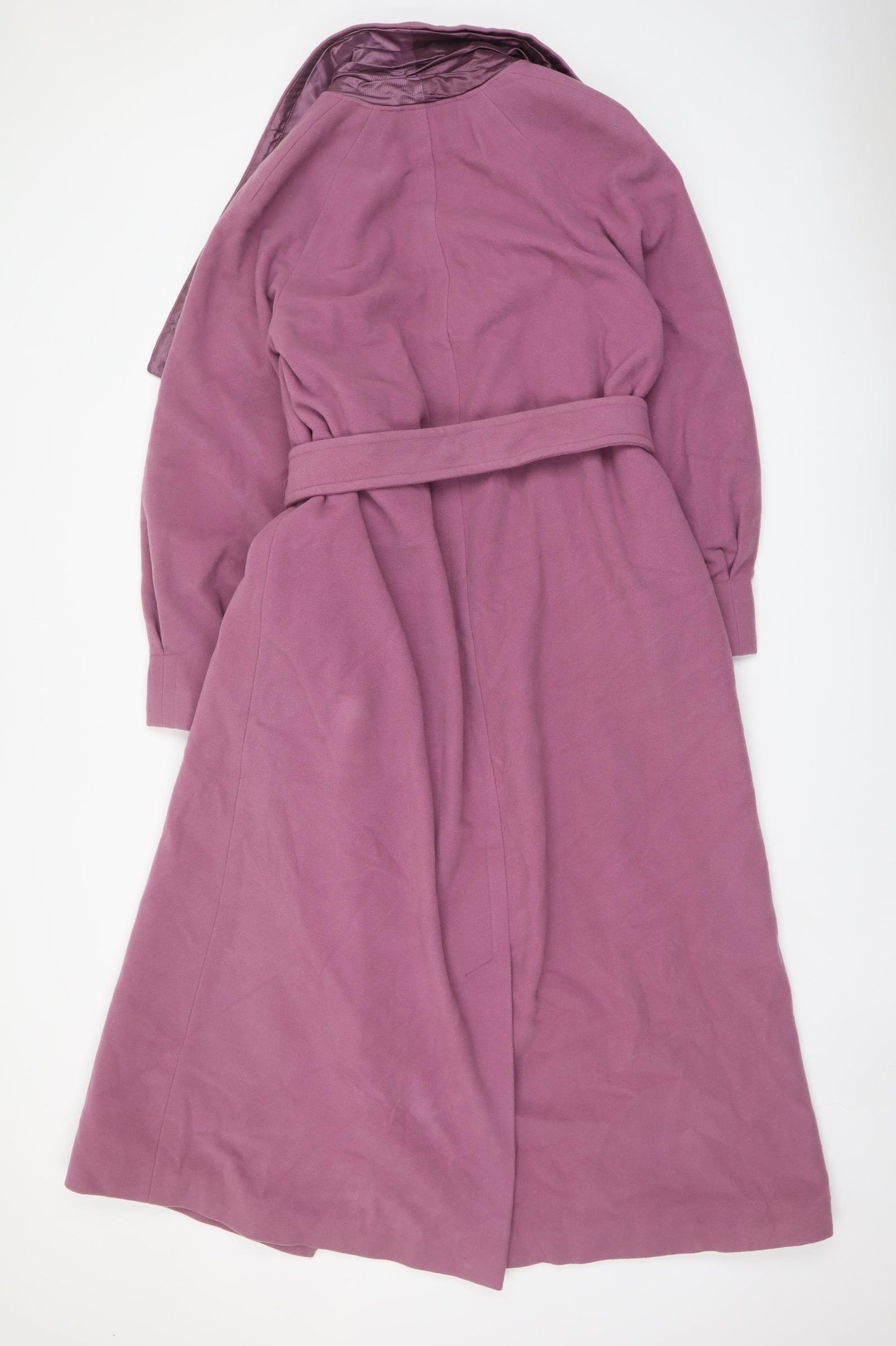 Claudia Stevens Womens Purple Overcoat Coat Size 14 Tie
