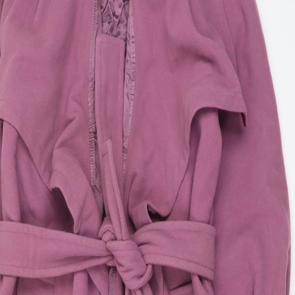 Claudia Stevens Womens Purple Overcoat Coat Size 14 Tie