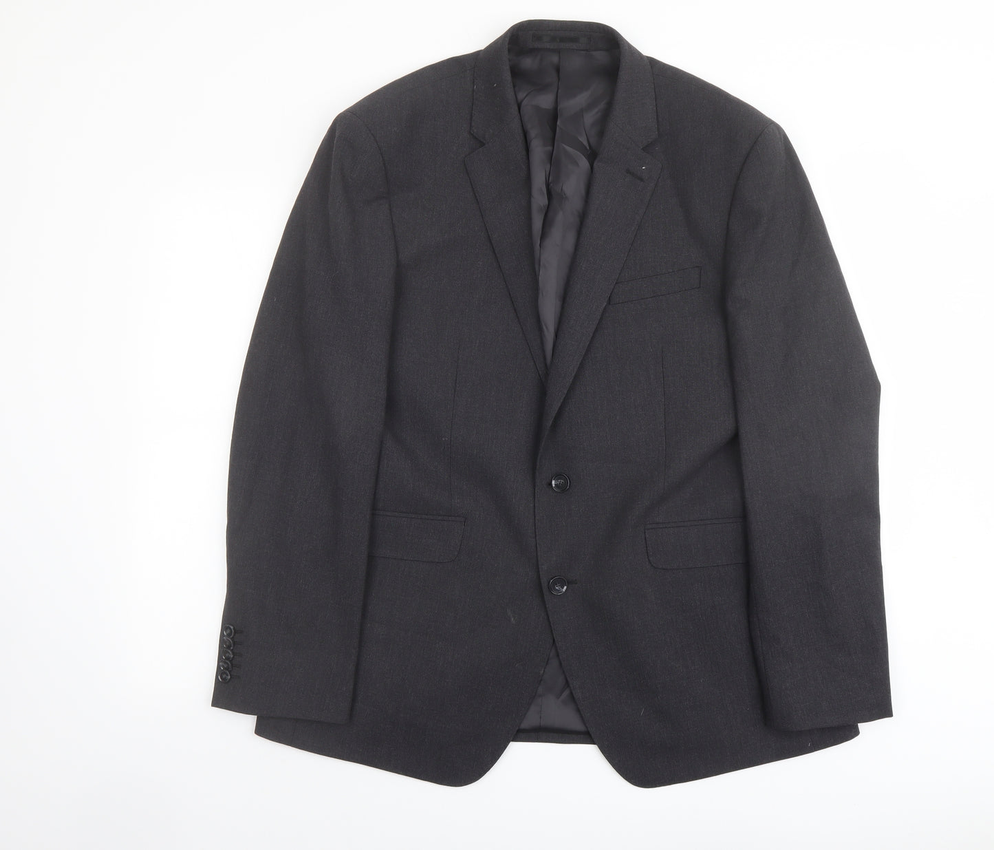 T.M.Lewin Mens Grey Polyester Jacket Suit Jacket Size 42 Regular - Five-Button Sleeve