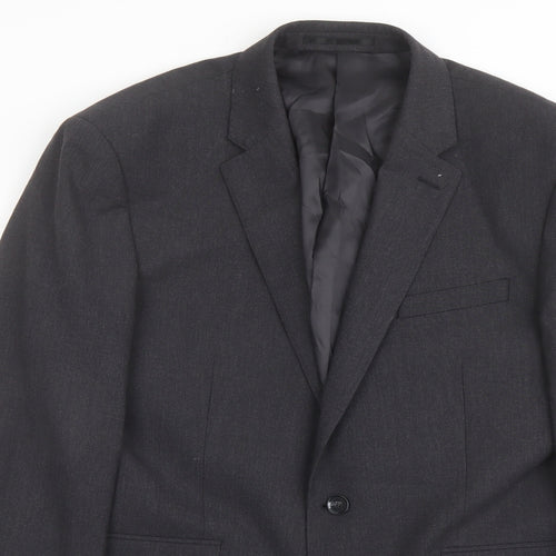 T.M.Lewin Mens Grey Polyester Jacket Suit Jacket Size 42 Regular - Five-Button Sleeve