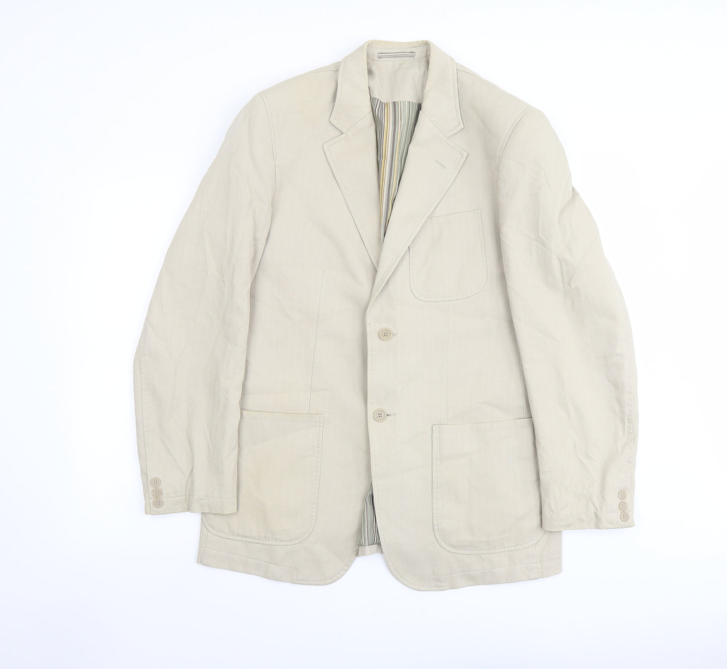 Lakeland Mens Beige Cotton Jacket Suit Jacket Size 38 Regular