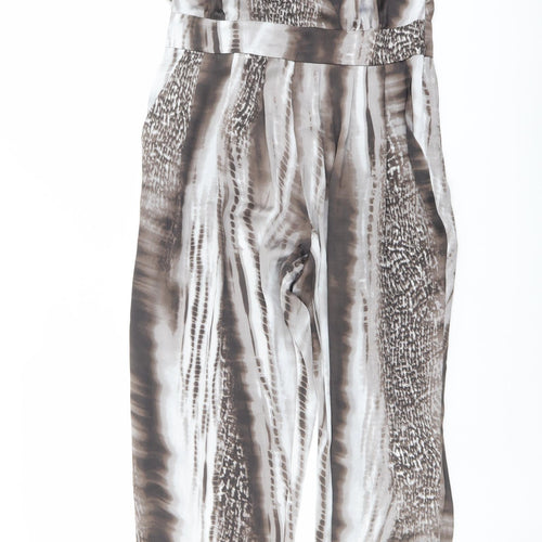 Kapalua Womens Grey Geometric Polyester Jumpsuit One-Piece Size 12 Zip